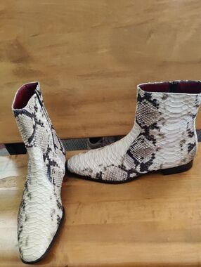 Jean Michael Cazabat Snake Embossed Boots(Sneak) Size 41.5